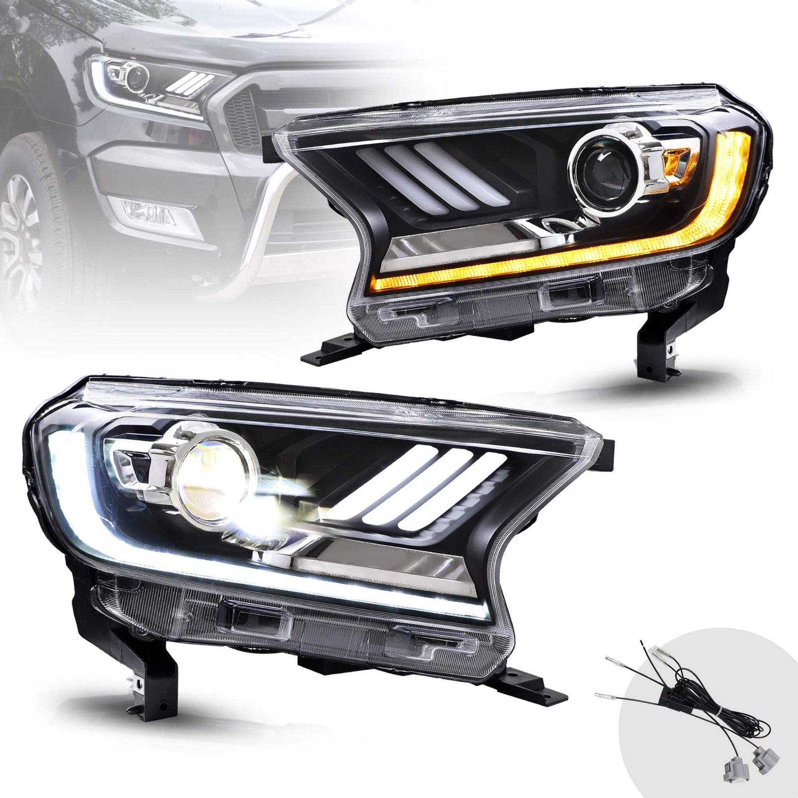 16-20 Ford Ranger PX2 PXS Headlights with Sequential Indicators