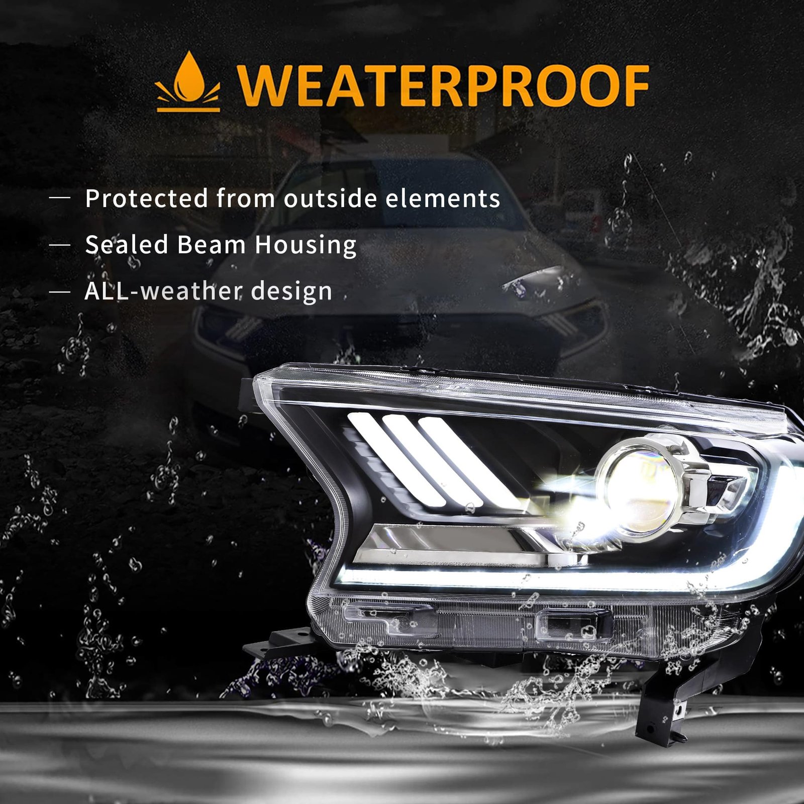 16-20 Ford Ranger PX2 PXS Headlights with Sequential Indicators - Image 7